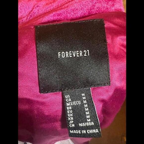 Forever 21 Fuchsia Velvet Blazer - Size Medium - Picture 2 of 2